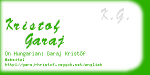 kristof garaj business card