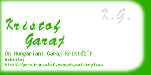 kristof garaj business card